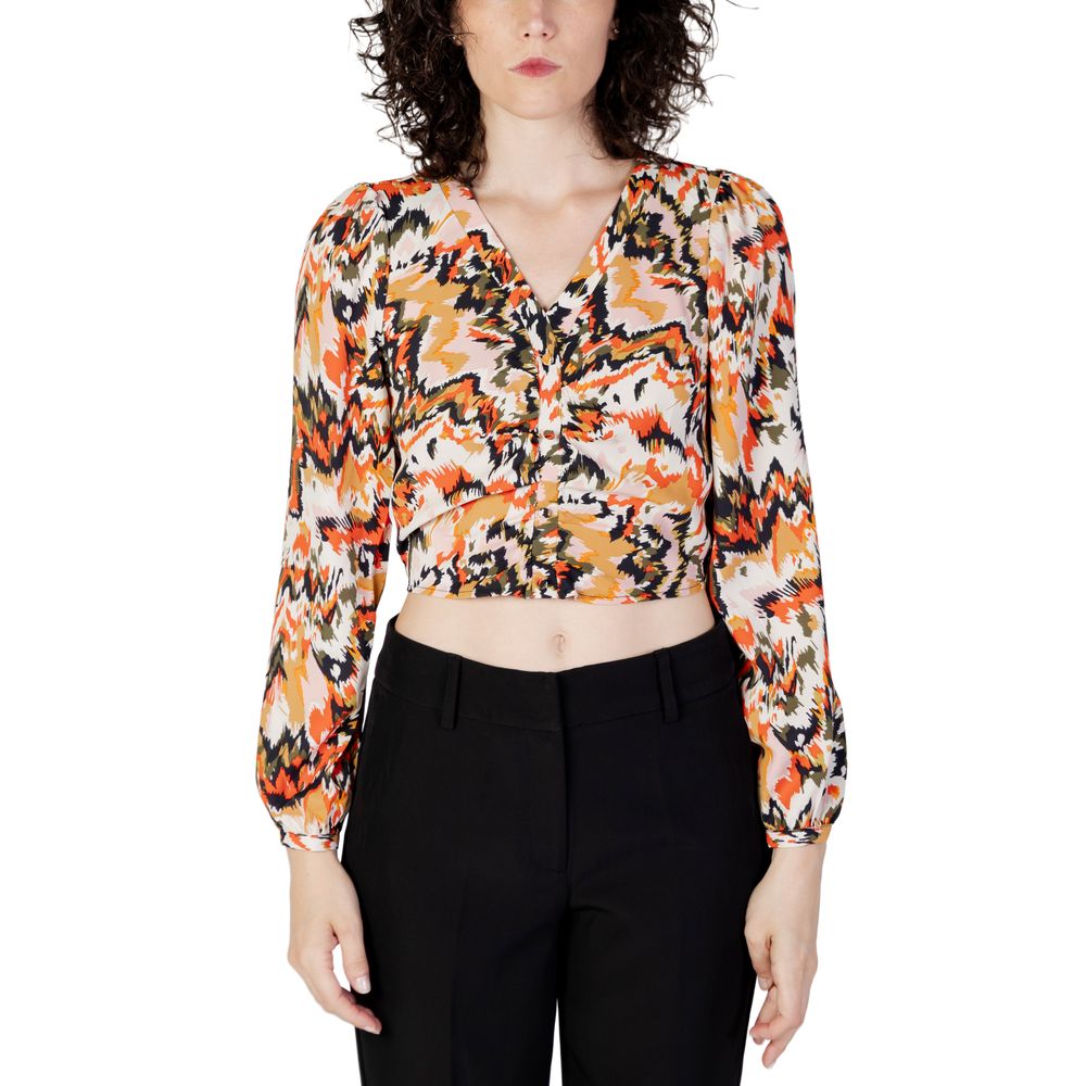 Only Multi Orange Print Cropped Blouse