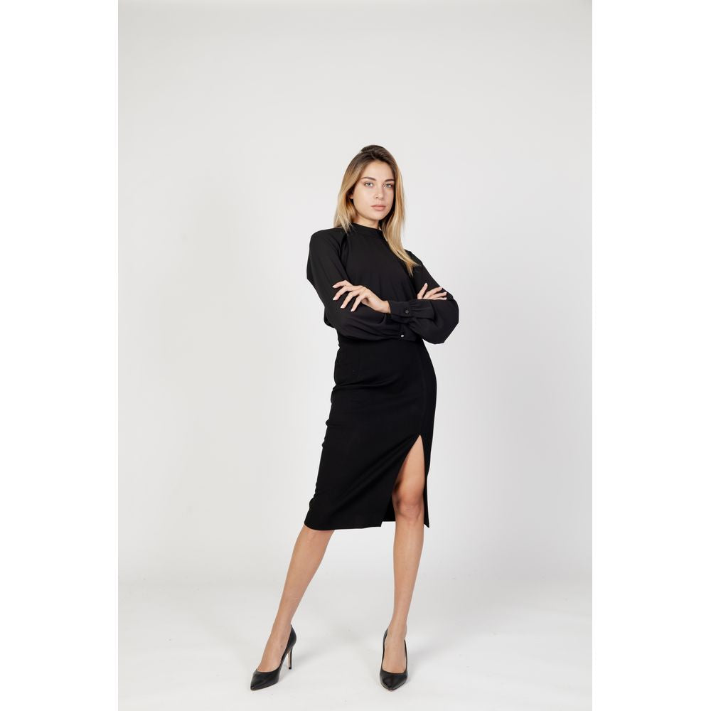 Sandro Ferrone Elegant Black Long Sleeve Blouse