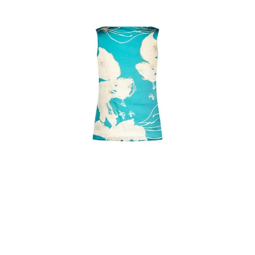 Rinascimento Turquoise Print Sleeveless Blouse