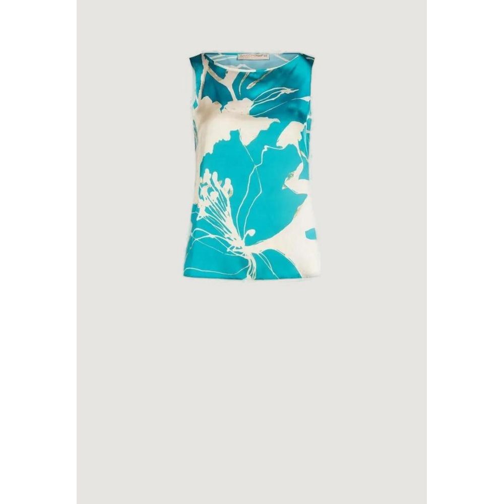 Rinascimento Turquoise Print Sleeveless Blouse