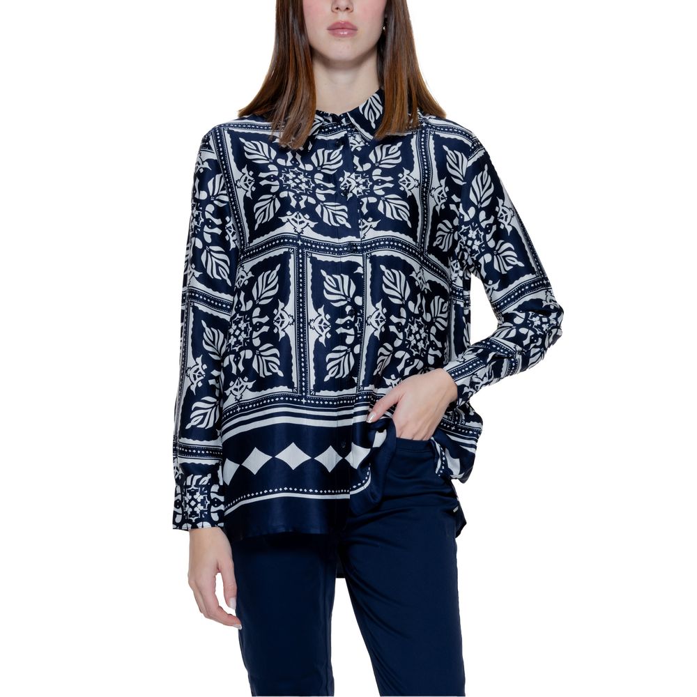 Street One Blue Viscose Shirt for Women