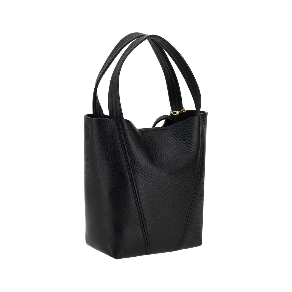 Chloé Black Grained Leather Spin Shoulder Bag