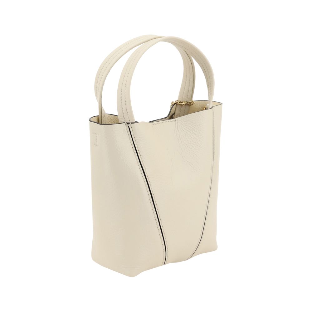 Chloé Spin Shoulder Bag in Glossy Garnet Leather