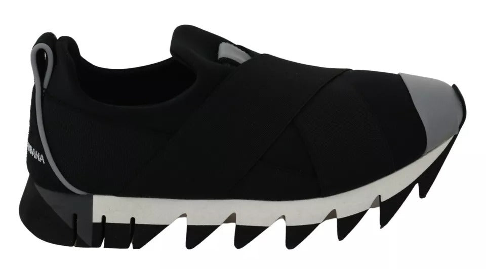 Dolce & Gabbana Black Shark Neoprene Stretch Sneakers