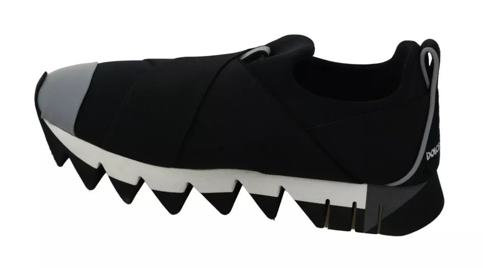 Dolce & Gabbana Black Shark Neoprene Stretch Sneakers