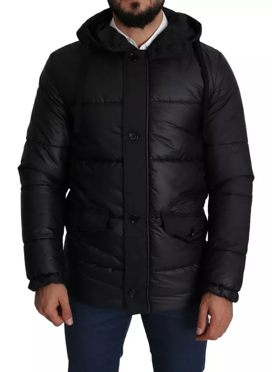 Dolce & Gabbana Men's Black Hooded Puffer Jacket