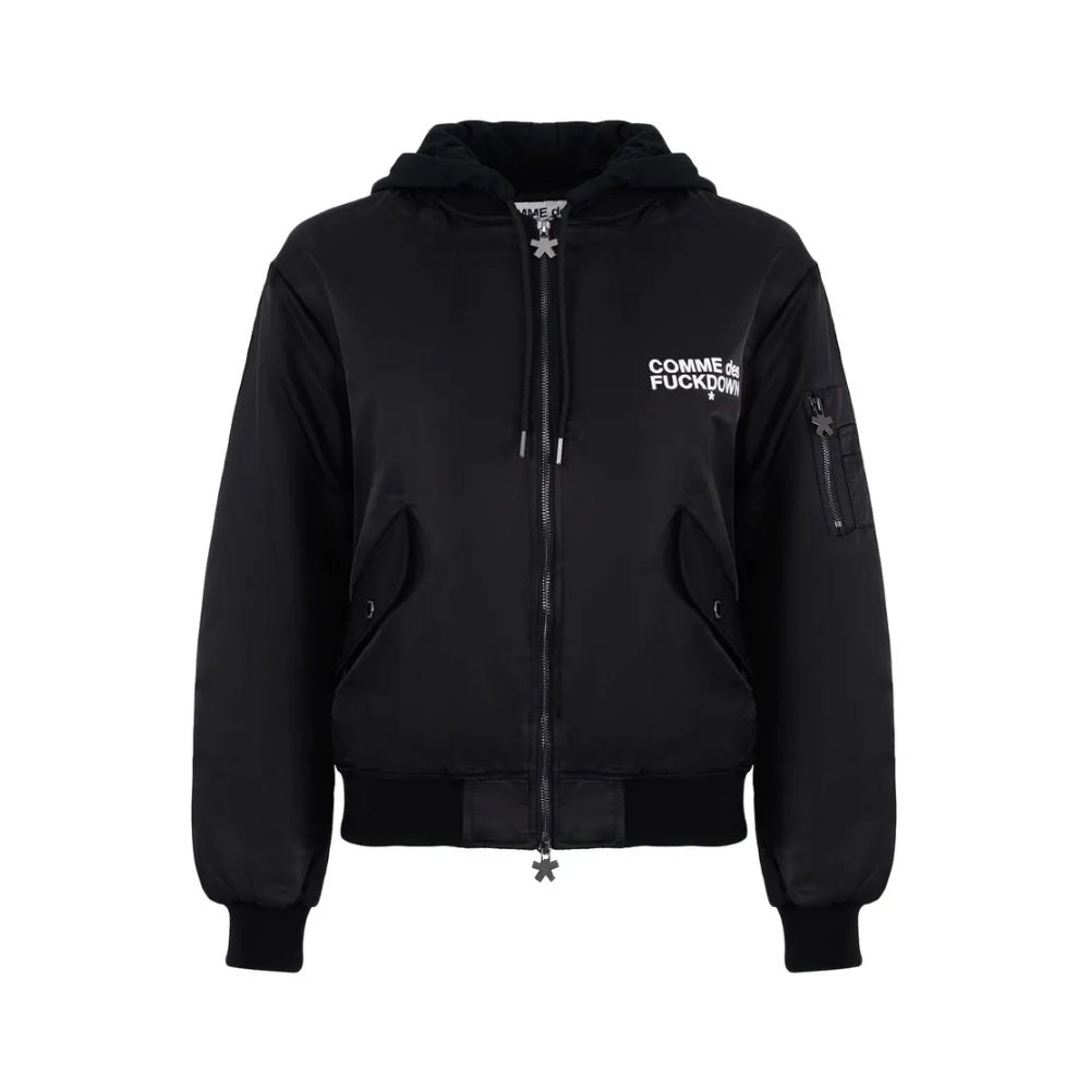 Comme Des Fuckdown Men's Black Hooded Bomber Jacket