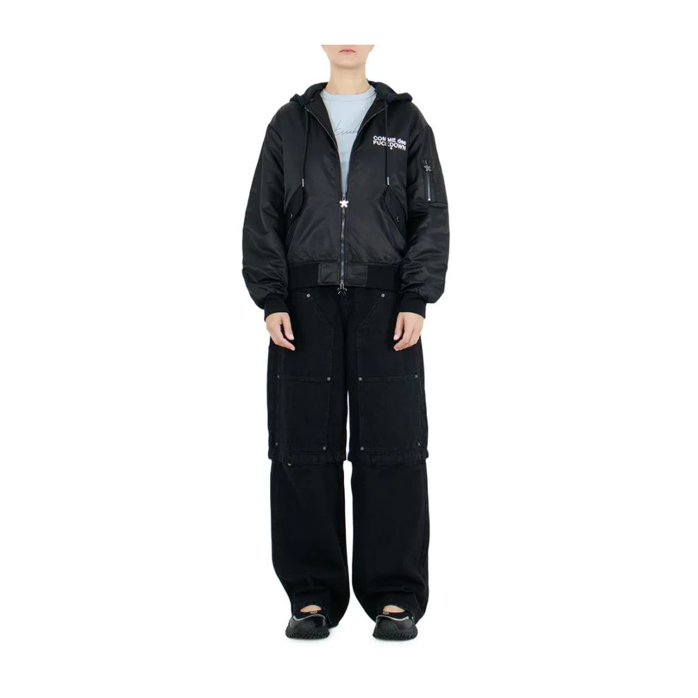 Comme Des Fuckdown Men's Black Hooded Bomber Jacket