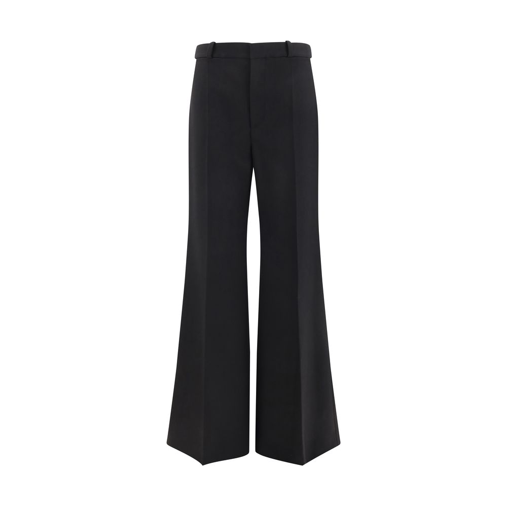 Chloé Wool Flare Pants in Elegant Black with Refined Detailing