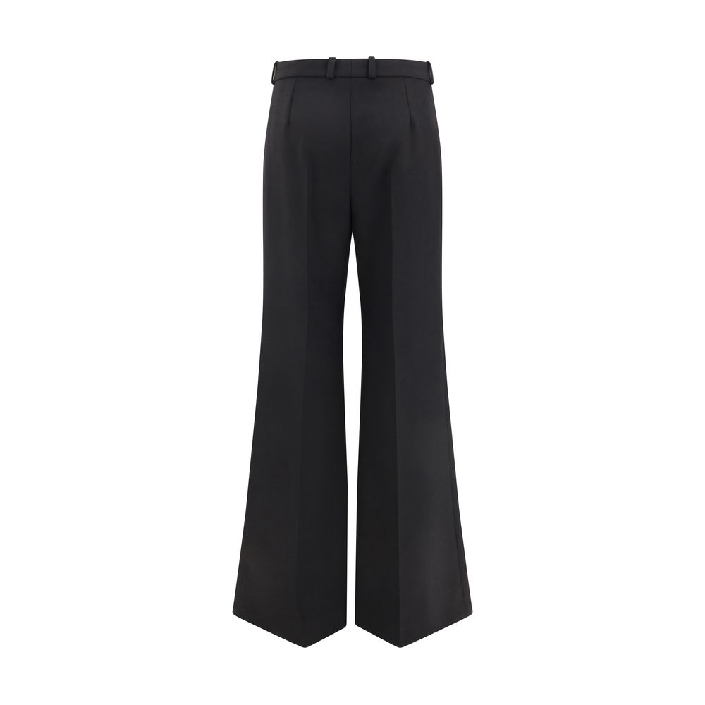 Chloé Wool Flare Pants in Elegant Black with Refined Detailing