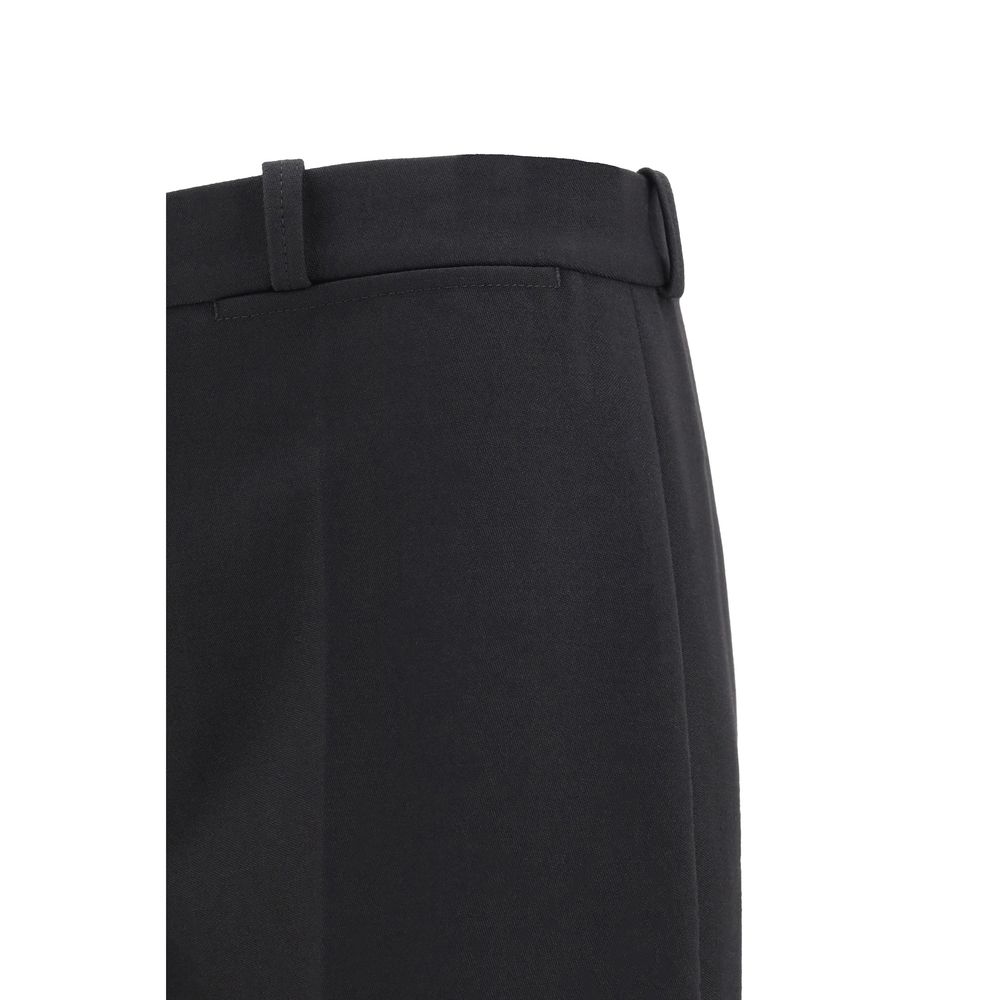 Chloé Wool Flare Pants in Elegant Black with Refined Detailing