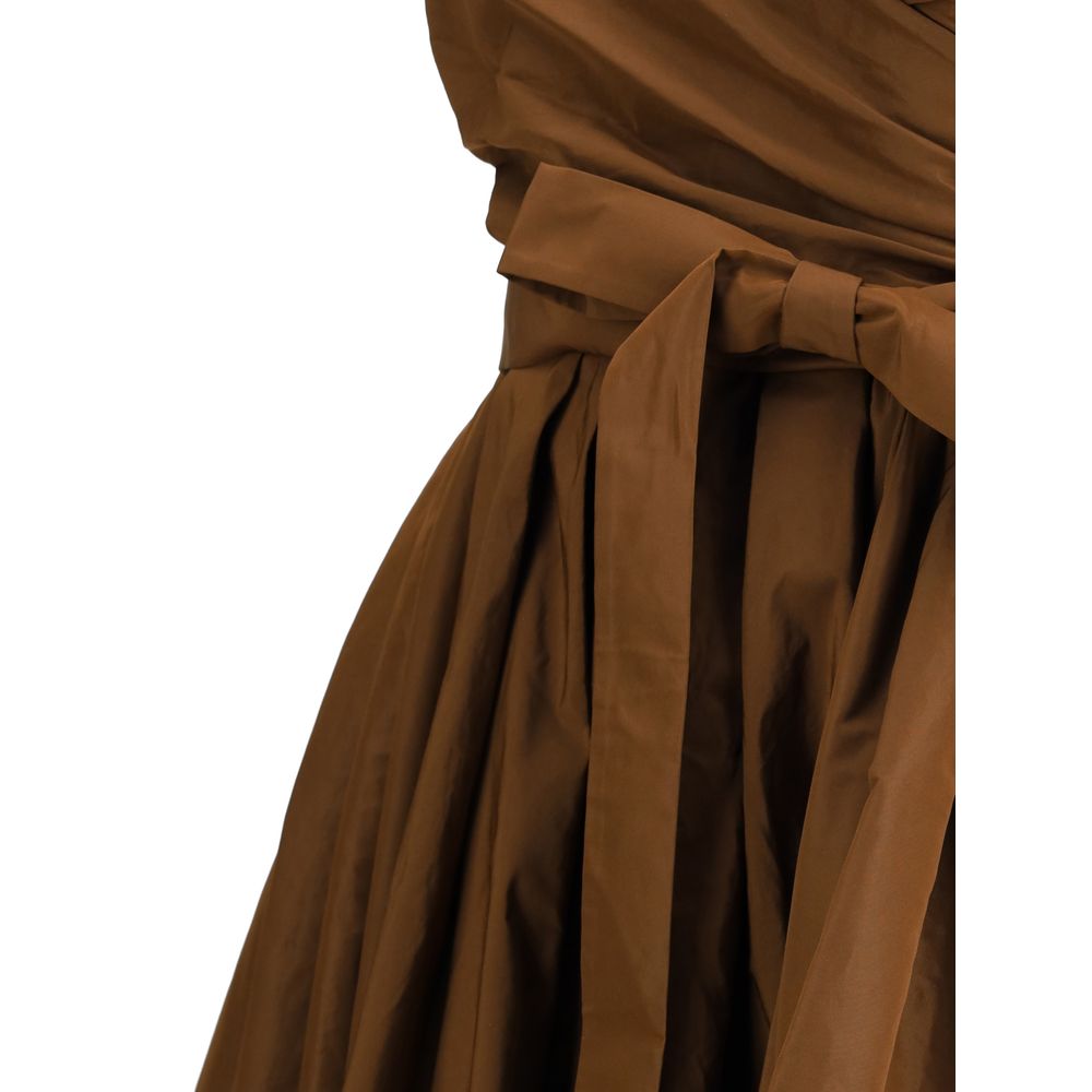 PINKO Brown Strapless Sweetheart Neckline Maxi Dress