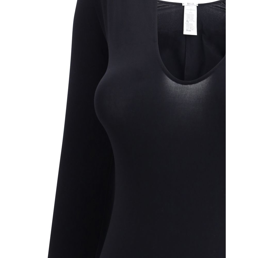 Wolford Black V-Neck Long Sleeved Bodysuit