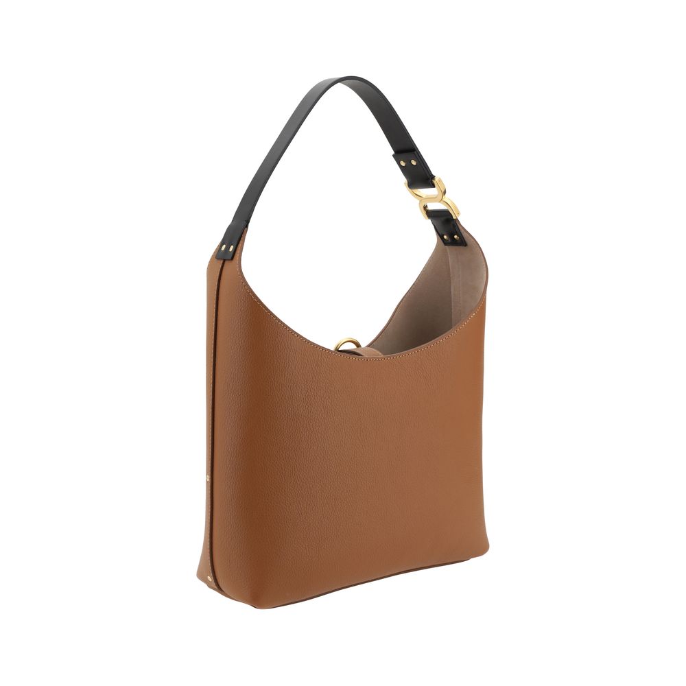 Chloé Marcie Shoulder Bag in Tan Leather with Tassel Detail