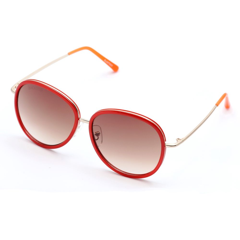 Lancaster Women's Red Metal Sunglasses – Stylish Oversized Frame, 57mm