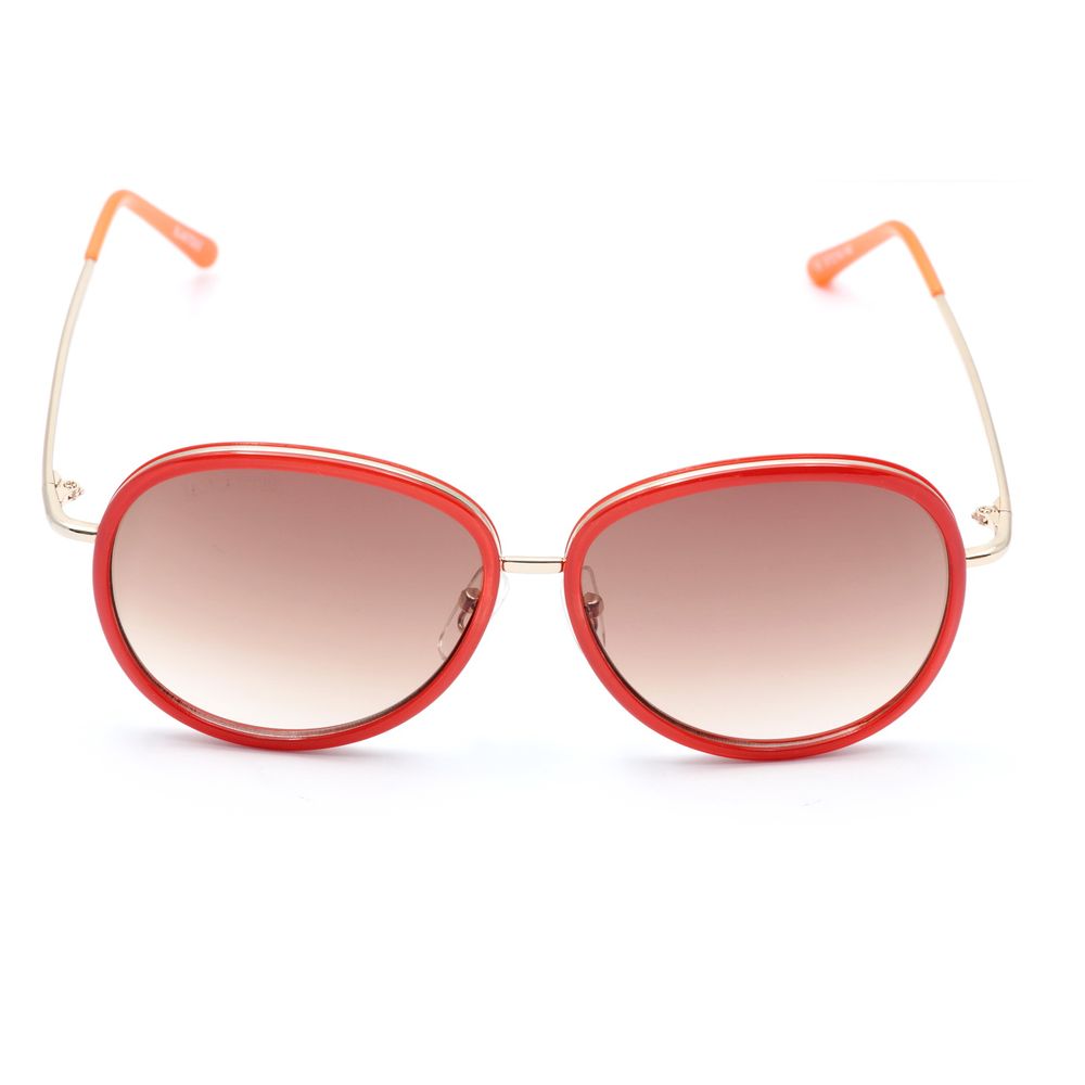 Lancaster Women's Red Metal Sunglasses – Stylish Oversized Frame, 57mm