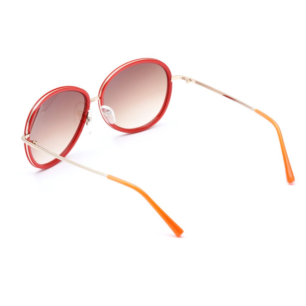 Lancaster Women's Red Metal Sunglasses – Stylish Oversized Frame, 57mm