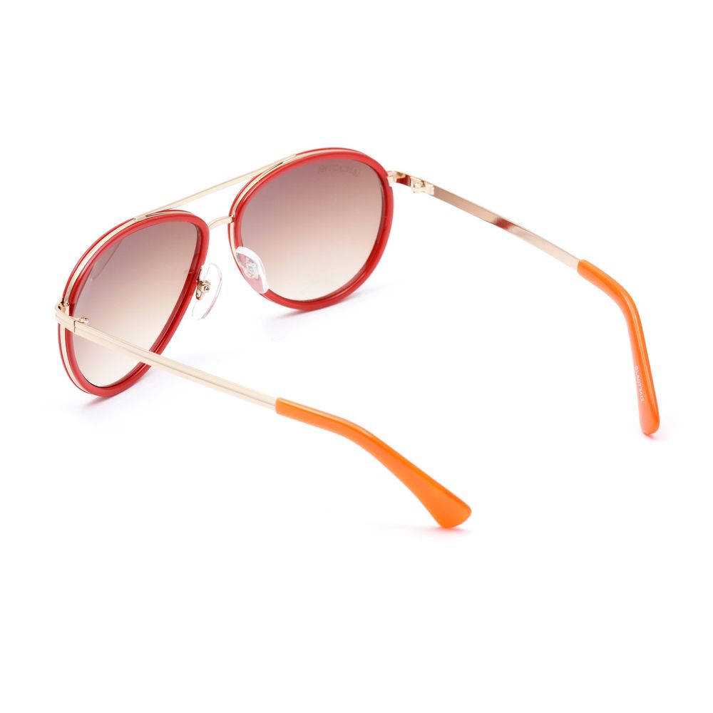 Lancaster Red Metal Sunglasses for Women – Stylish Oversized Frame