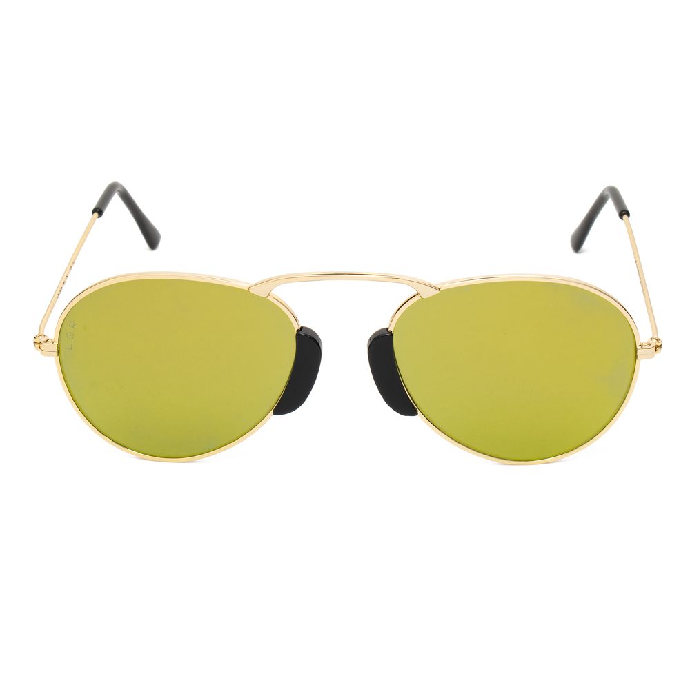 LGR Gold Metal Sunglasses – Unisex Frame with Golden Lenses, 54mm