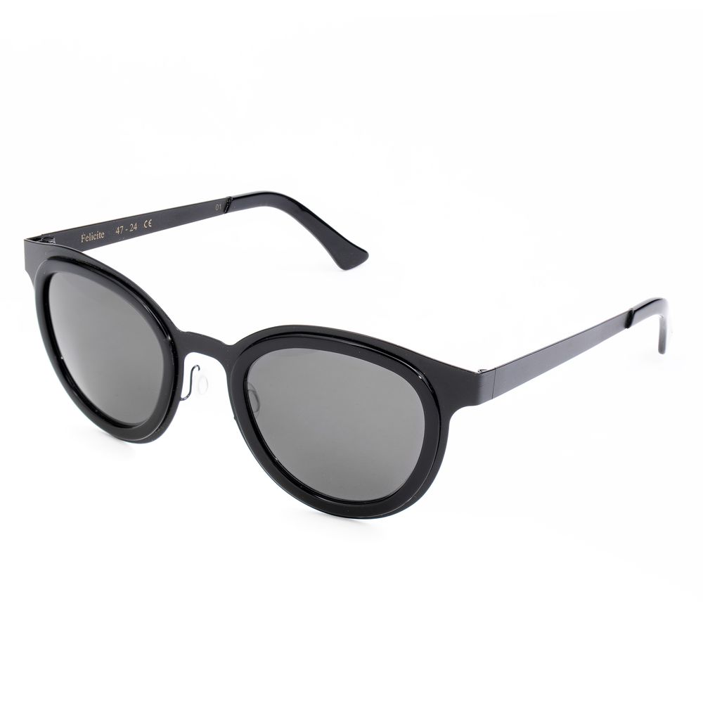 LGR Black Stainless Steel Sunglasses – Chic Unisex Style, 47mm