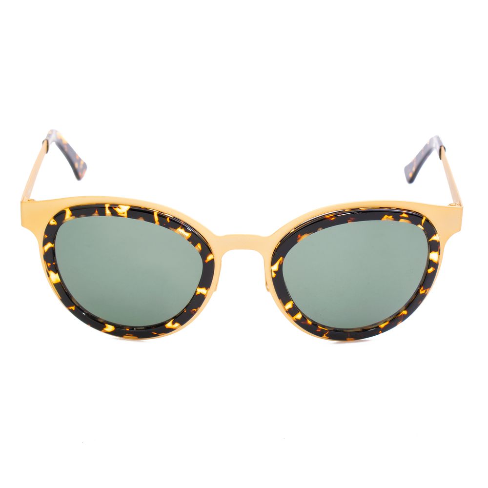 LGR Women’s Feli Gold Sunglasses – Handcrafted Stainless Steel Frame, Green Lenses, 47mm