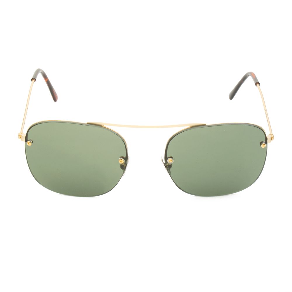 LGR Gold Metal Sunglasses – Chic Aviator Style with Green Lenses, 54mm