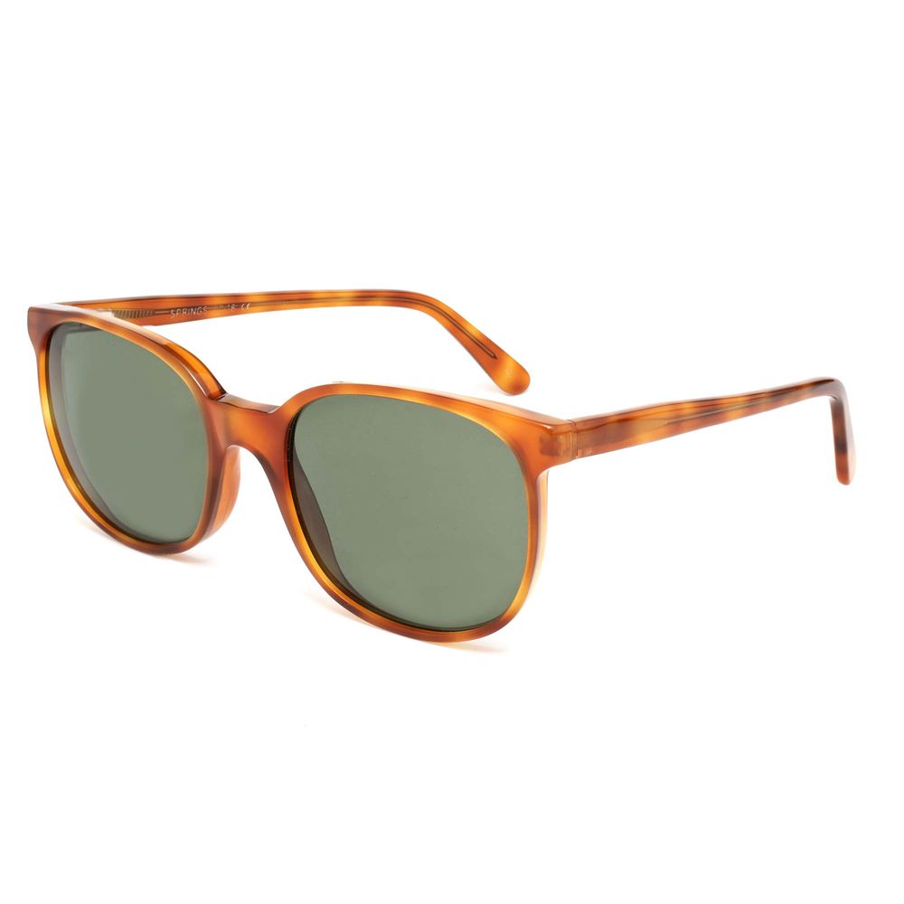 LGR Bicolor Acetate Sunglasses – Havana Frame with Green Lenses, 50mm