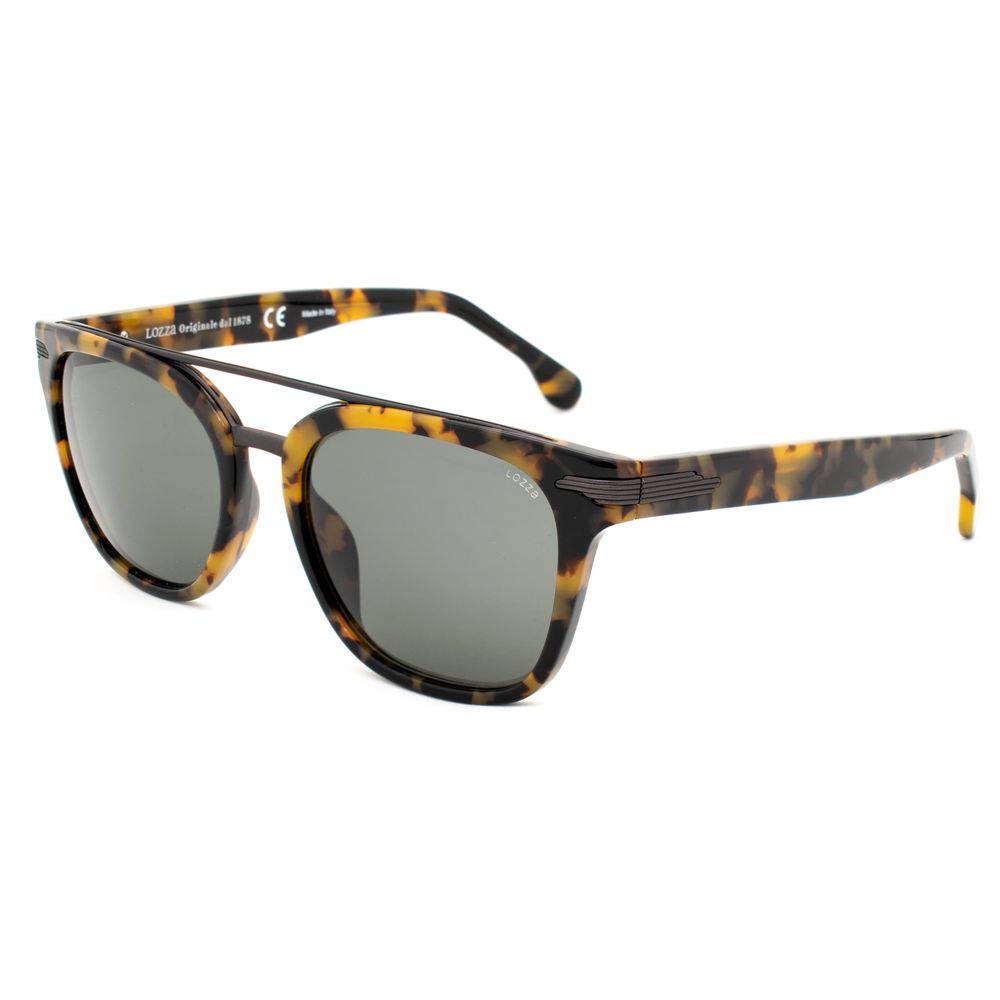 Lozza Bicolor Acetate Sunglasses – Tortoise Frame with Green Lenses, 53mm