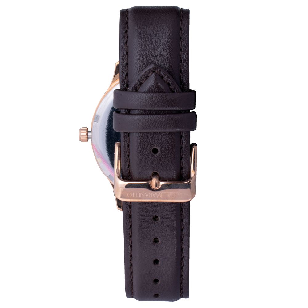 Luca Maranello Brown Leather Watch for Men