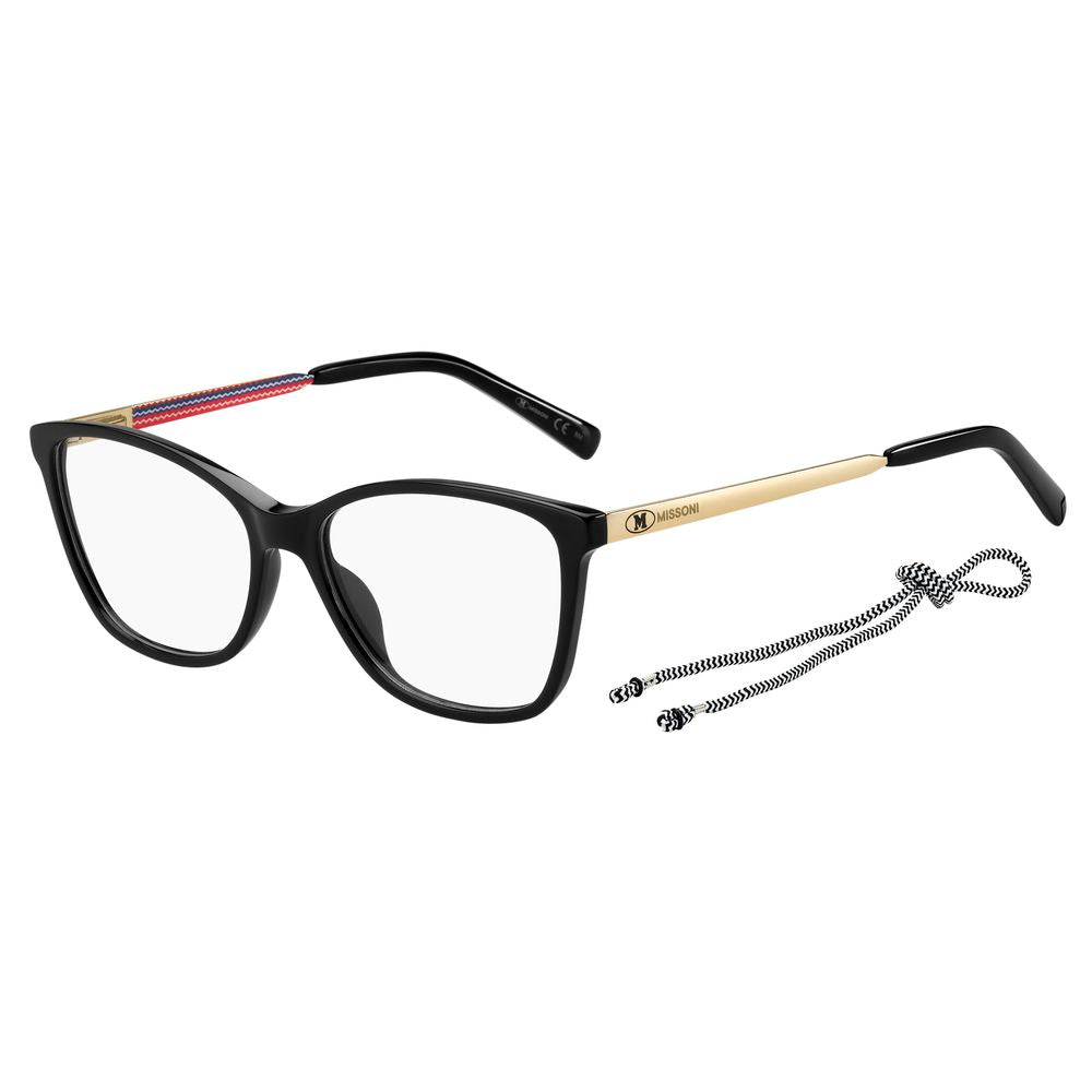 M Missoni Black Acetate Square Full-Rim Frames