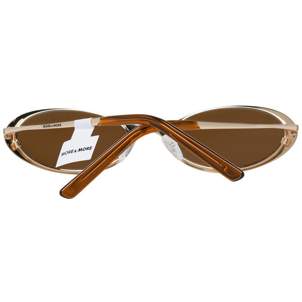 More & More Women’s Sunglasses – Golden Oval Frame with Brown Lenses, 52mm