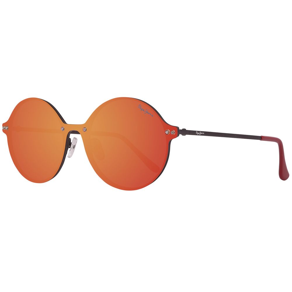 Pepe Jeans Unisex Sunglasses – Black Metal Frame with Red Mirrored Lenses