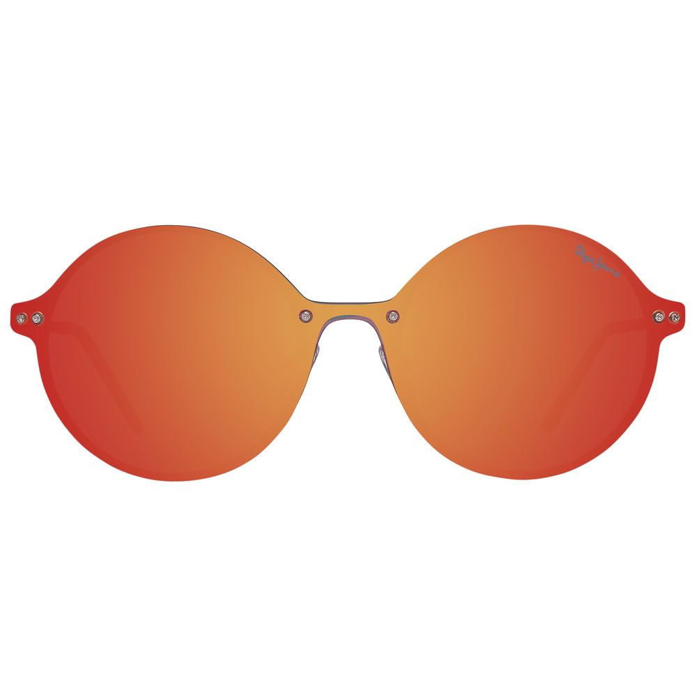 Pepe Jeans Unisex Sunglasses – Black Metal Frame with Red Mirrored Lenses