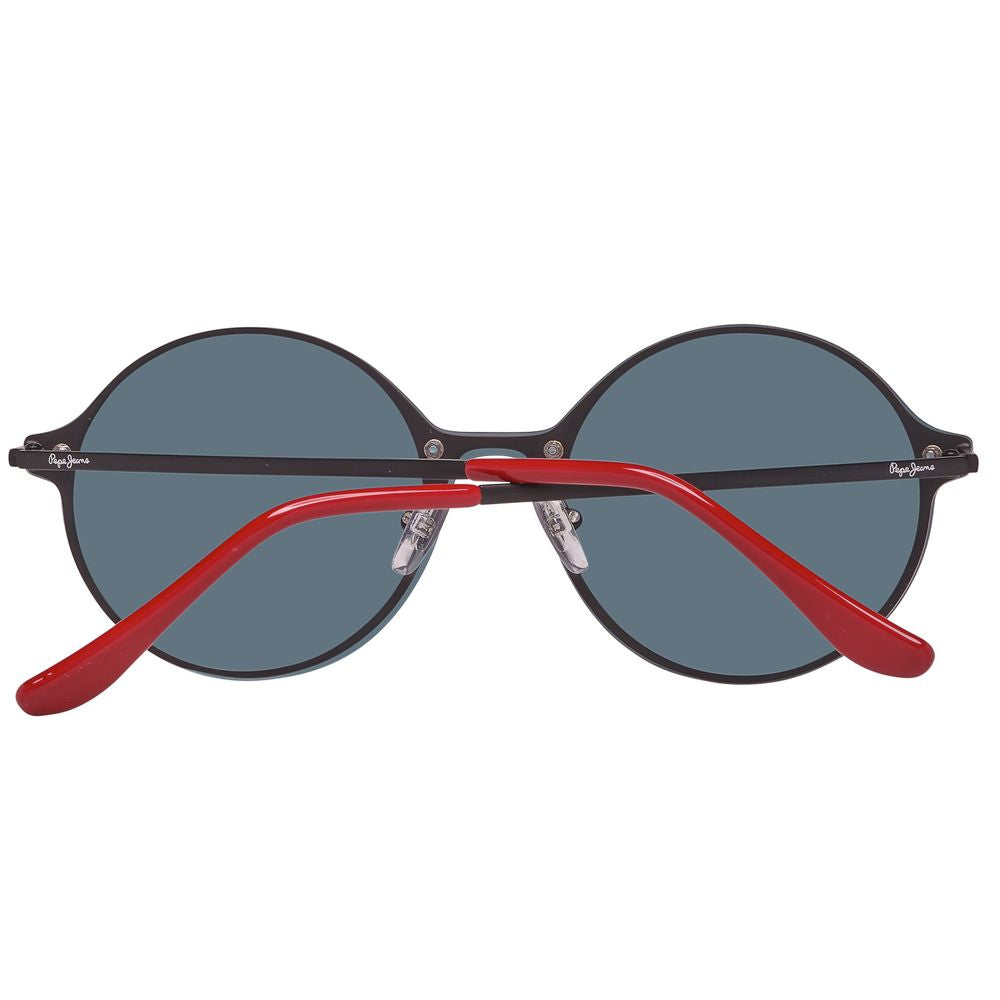 Pepe Jeans Unisex Sunglasses – Black Metal Frame with Red Mirrored Lenses