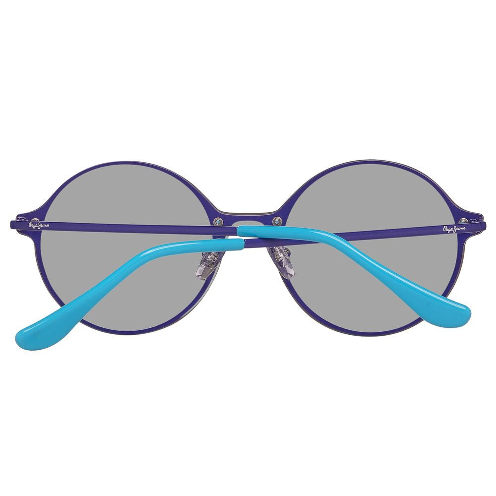 Pepe Jeans Unisex Sunglasses – Blue Metal Frame with Mirrored Lenses, 140mm