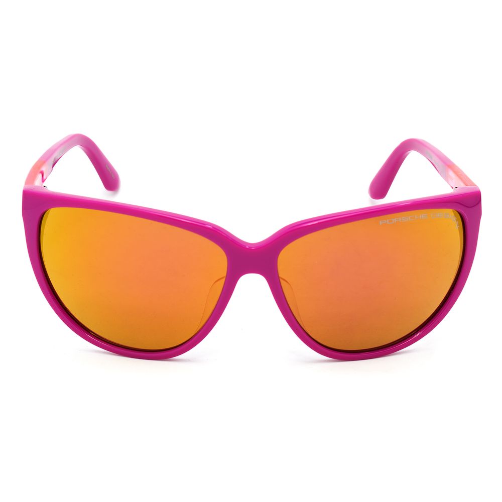 Porsche Women’s Sunglasses – Pink Acetate Frame with Gold Accents, 60mm