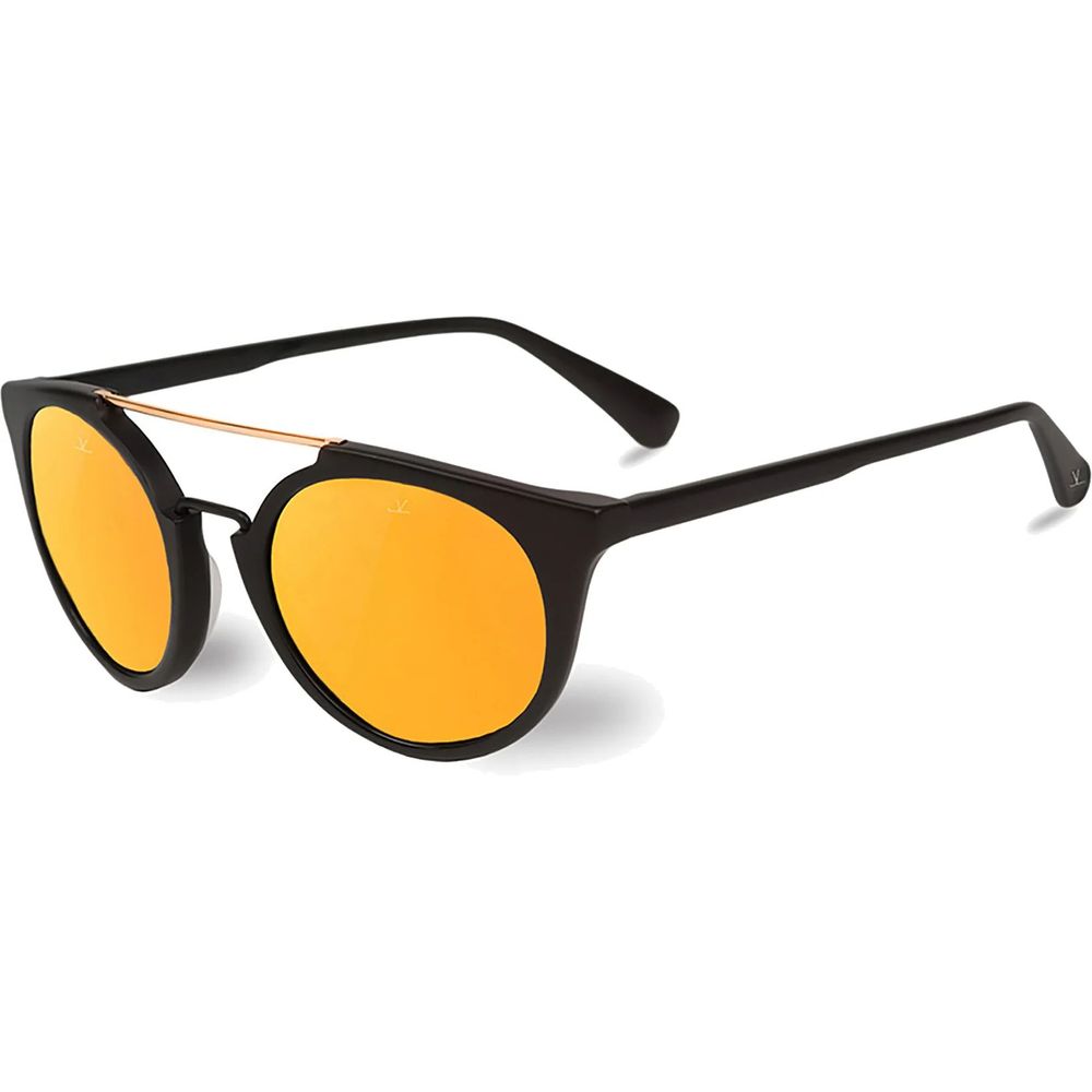 Vuarnet Women's Sunglasses – Black Acetate Frame with Brown Gold Flash Lenses, 56mm