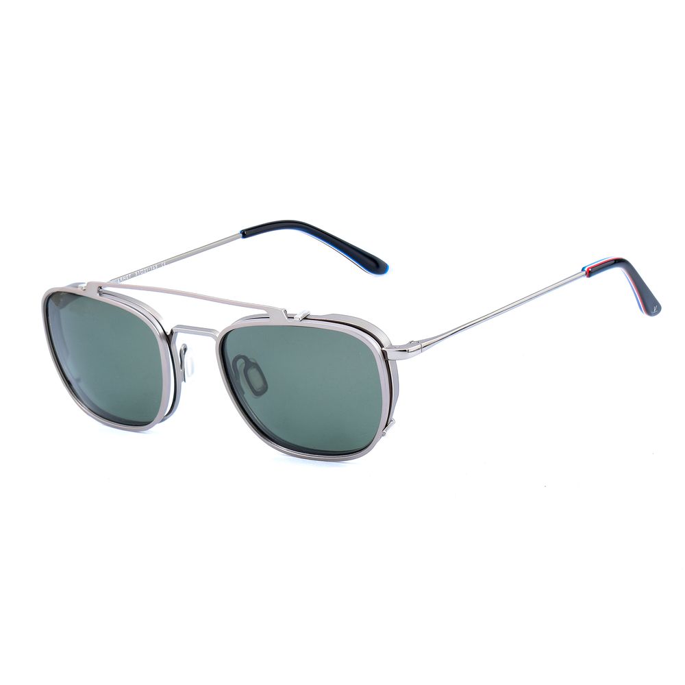 Vuarnet Gray Stainless Steel Frames with Clip-On Brown Solar Lenses