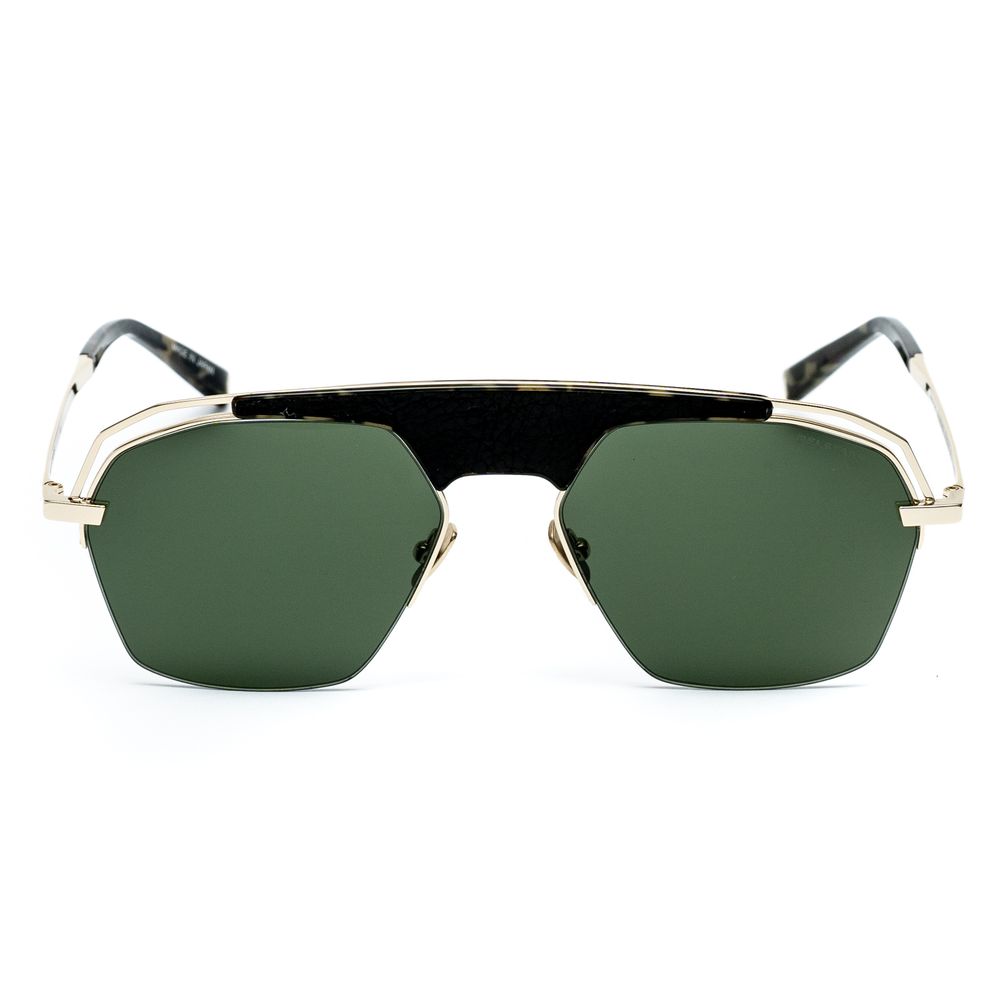 Belstaff Gold Titanium Sunglasses – Stylish Vintage Frames with Green Lenses