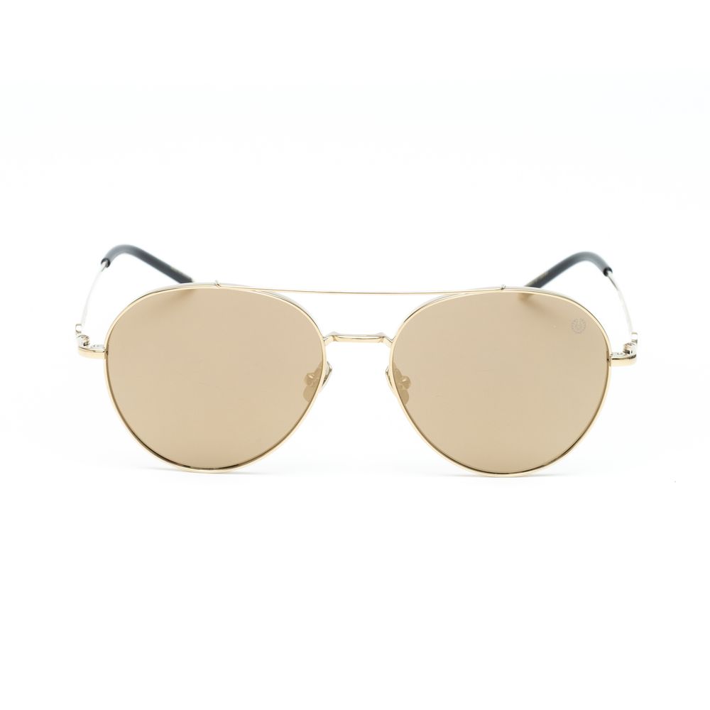 Belstaff Women’s Gold Titanium Sunglasses – Luxe Oversized Design with Brown Lenses, 58mm