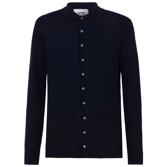 Alpha Studio Blue Cotton Shirt - Timeless Elegance for Every Occasion
