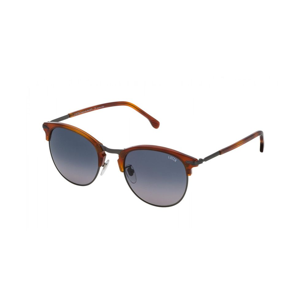 Lozza Brown Unisex Sunglasses – Chic Acetate Frame with Blue Gradient Lenses, 52mm