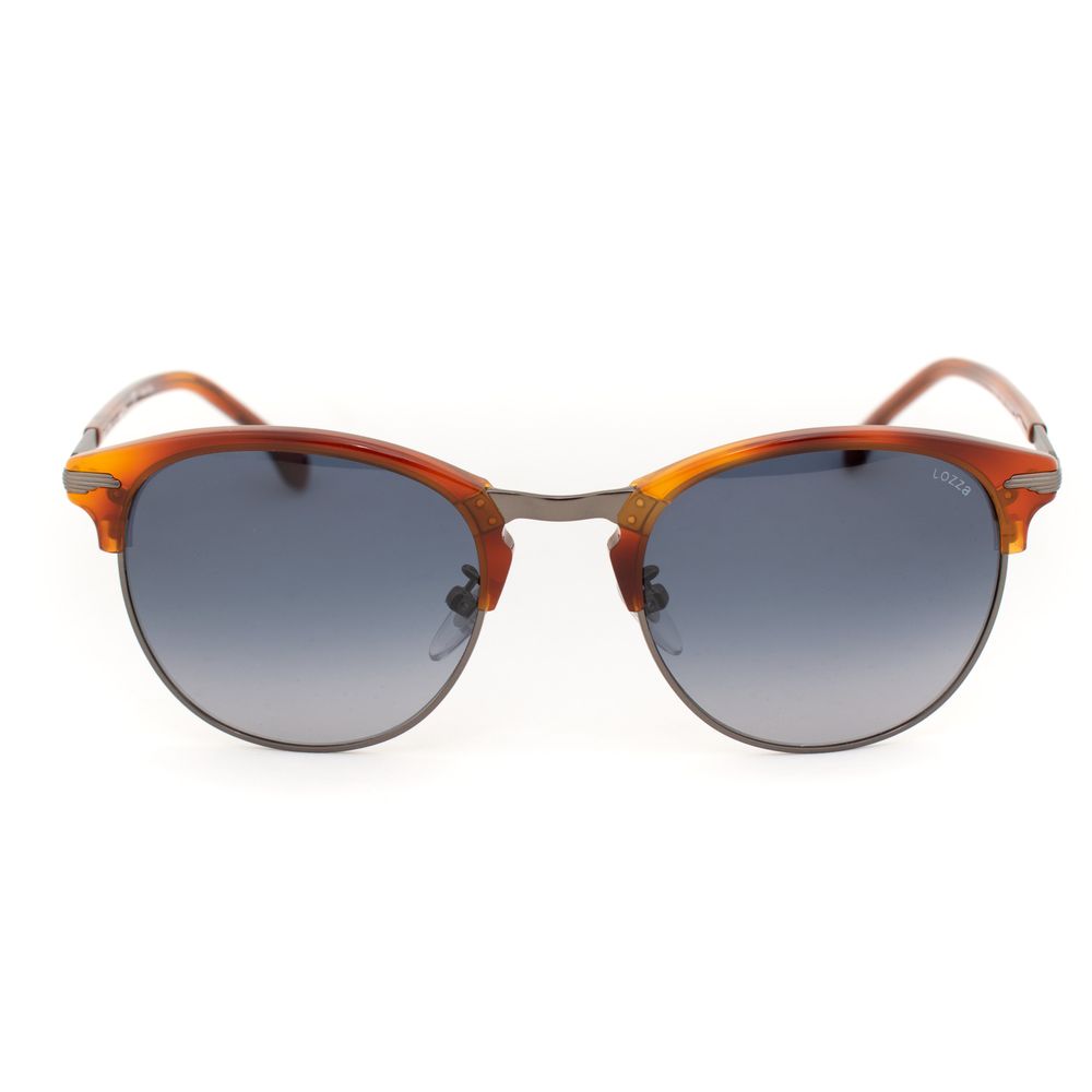 Lozza Brown Unisex Sunglasses – Chic Acetate Frame with Blue Gradient Lenses, 52mm
