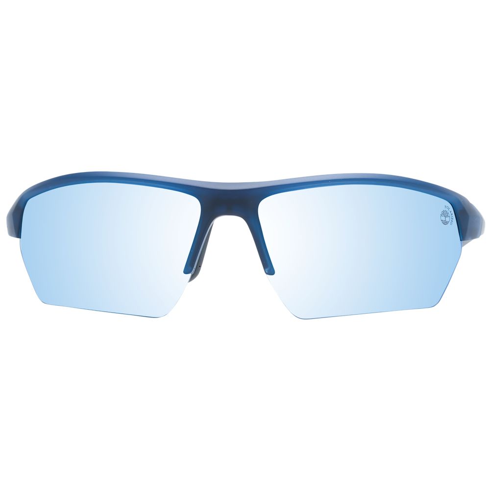 Timberland Men's Sunglasses – Blue Half-Rim Frame with Grey Polarized Lenses, 72mm
