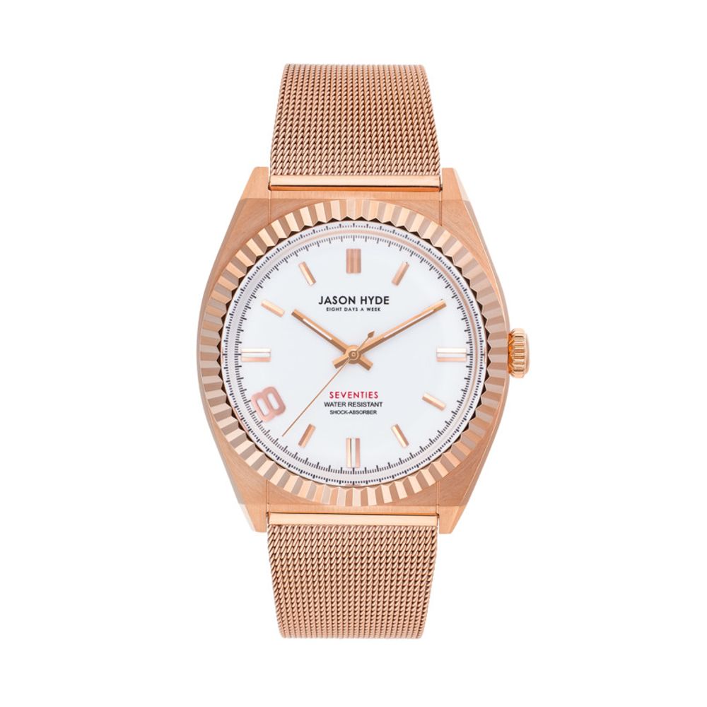 Jason Hyde Rose Gold Textile Watch for Women