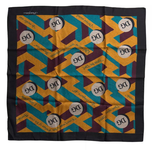 Dolce & Gabbana Multicolour Printed Square Handkerchief Scarf