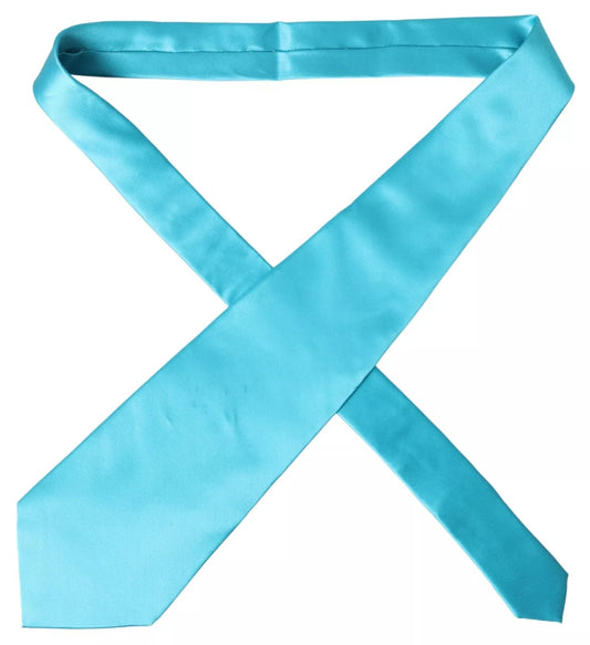 Dolce & Gabbana Wide Light Blue 100% Silk Men's Tie