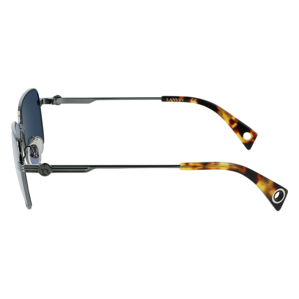 Lanvin Unisex Sunglasses – Gray Metal Frame with Blue Lenses, 56mm