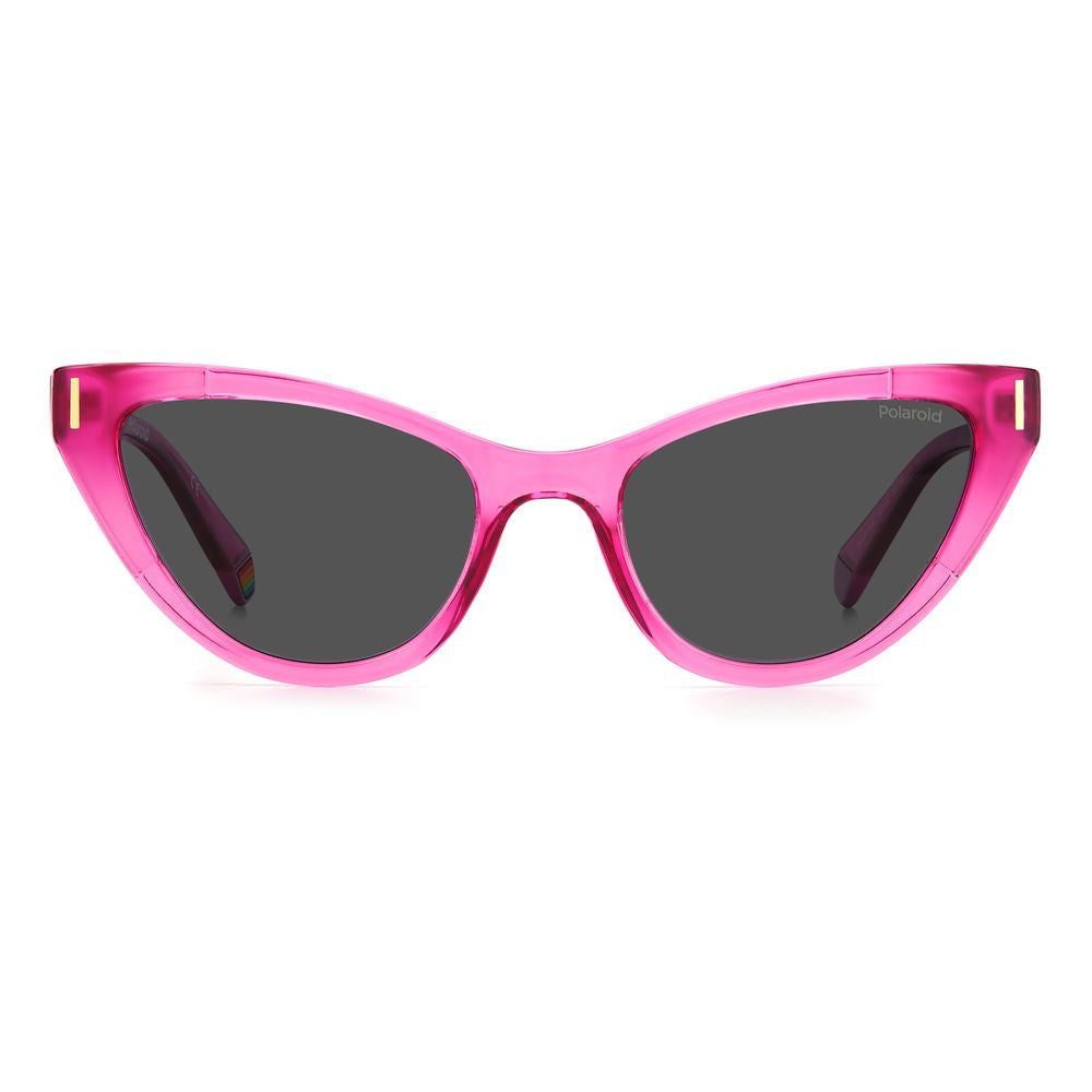 Polaroid Women’s Sunglasses – Pink Full-Rim Frame with Polarized Gray Lenses, 52mm