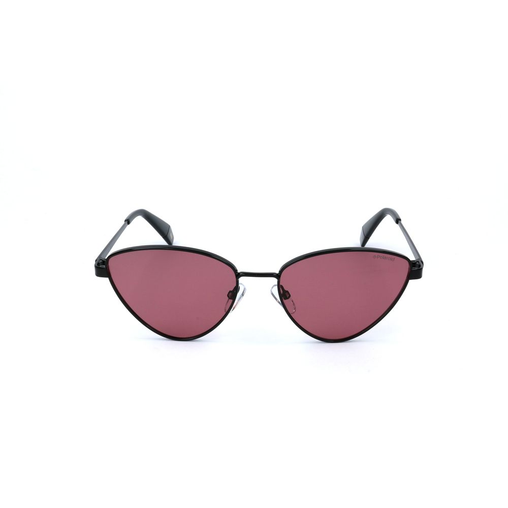 Polaroid Women’s Black Metal Sunglasses - Stylish Aviator Design, 56mm